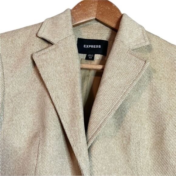 Express beige wool & cashmere blend blazer - Picture 3 of 15